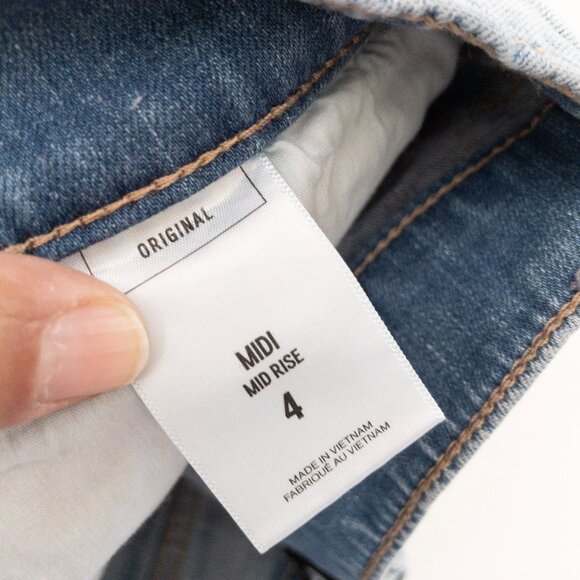 Express Mid Rise Light Wash Convertible Hem Jean Shorts SZ 4 - Picture 10 of 11